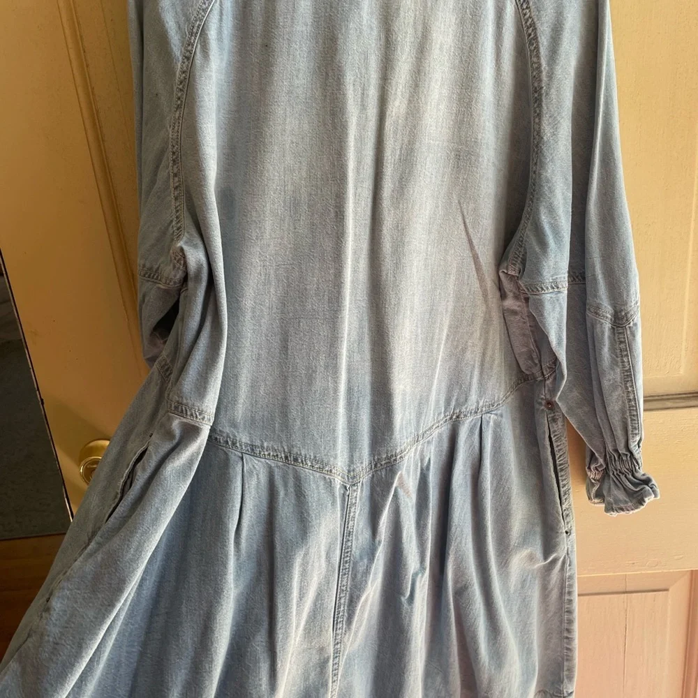 We The Free Free People Light Denim Mini Dress Size XL - Picture 4 of 5